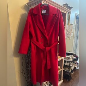 Red peacoat XL